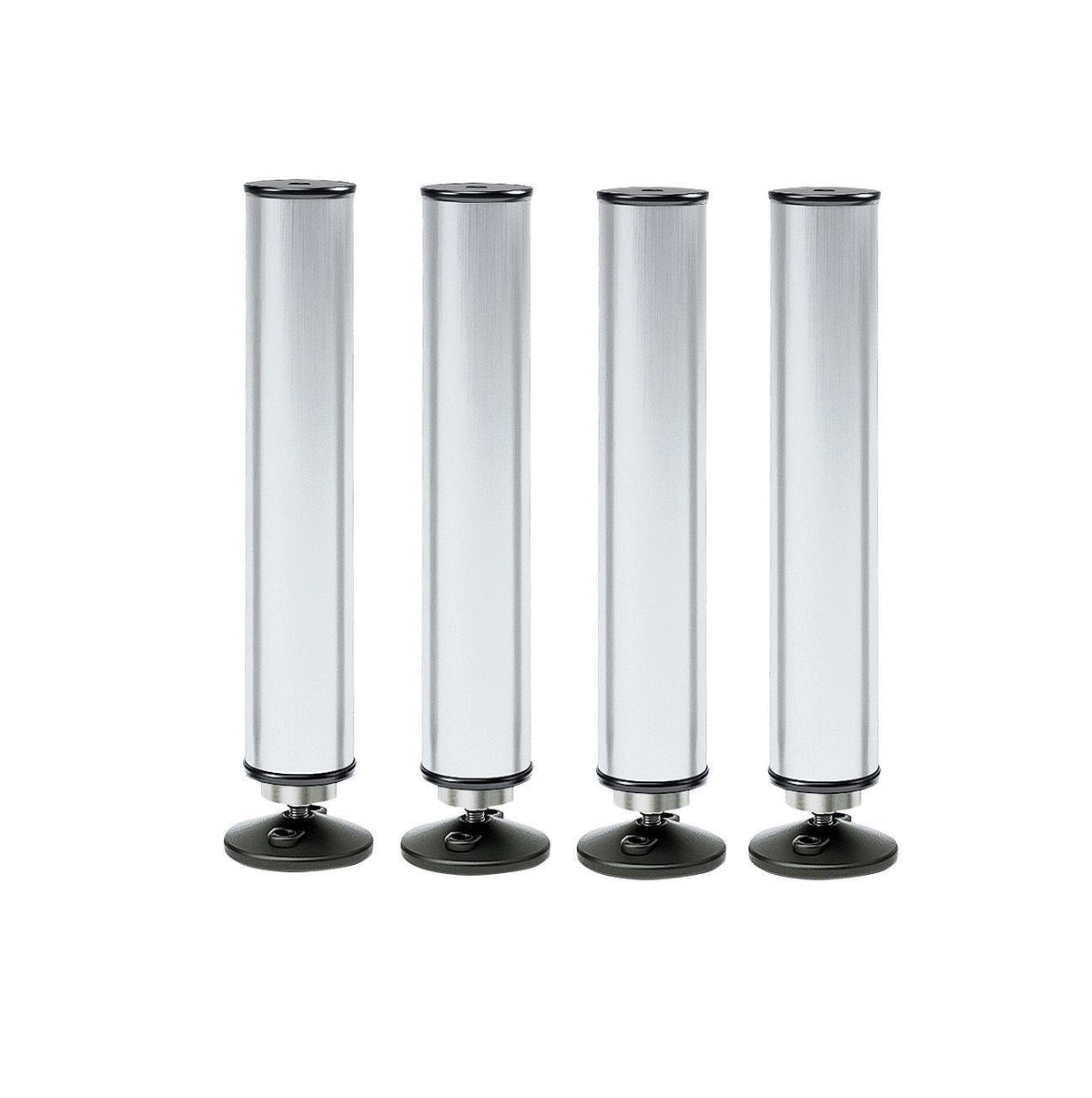 K&M 11993-CHROME — 4 x 40cm Aluminum Feet for 11990 Podium - Chrome — product view