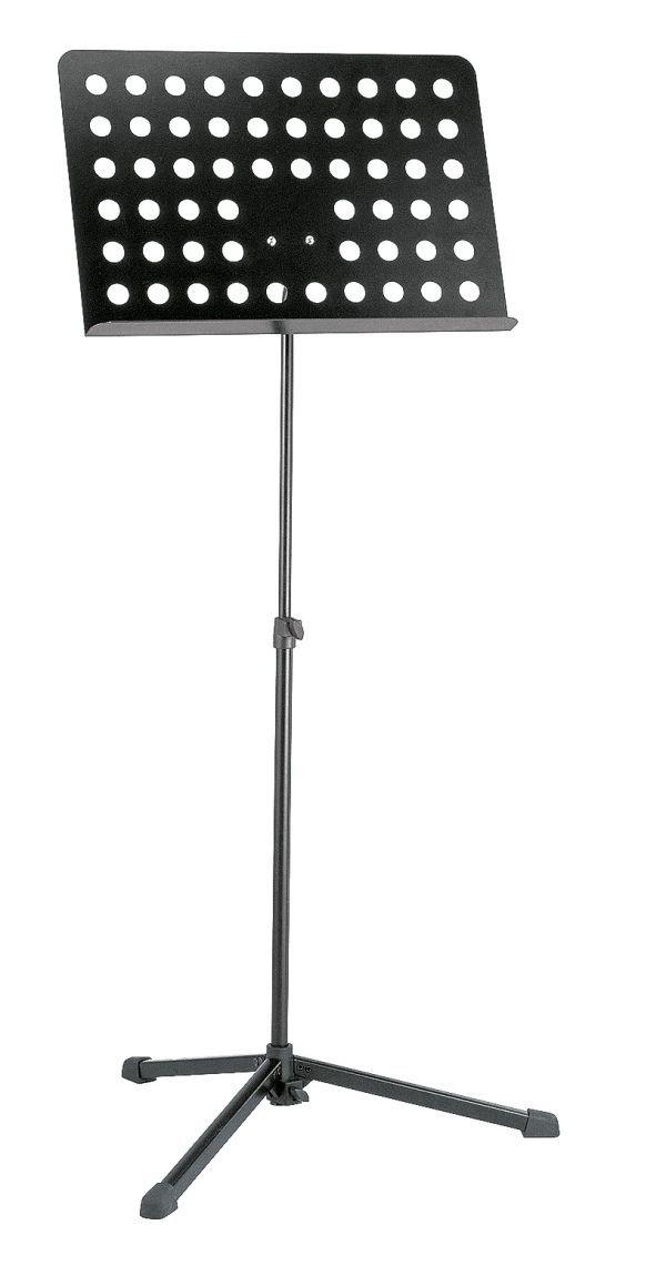 K&M 12179-BLACK — Music Stand with Perforated Desk - H:610-1080mm — product view