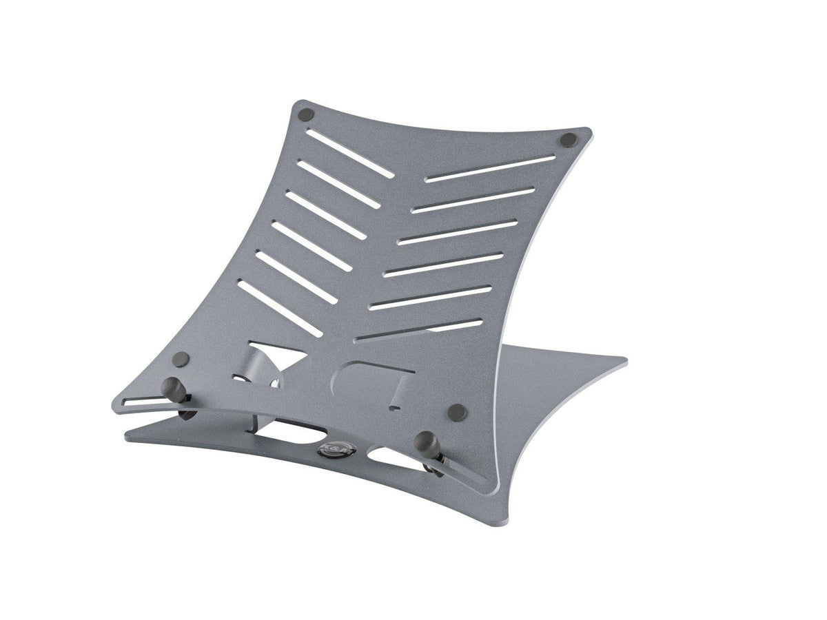 K&M 12197-GREY — Folding Aluminum Laptop Stand - 8kg Rated - Grey — product view