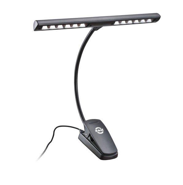 K&M 12266-BLACK — Rechargeable Music Stand Light with 12 LED - Black — product view