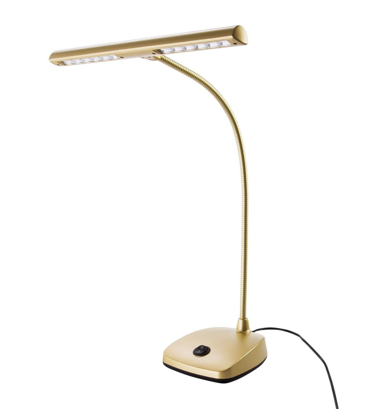 K&M 12297-GOLD — 12-LED Gooseneck Piano Lamp with Weighted Base - Gold — product view