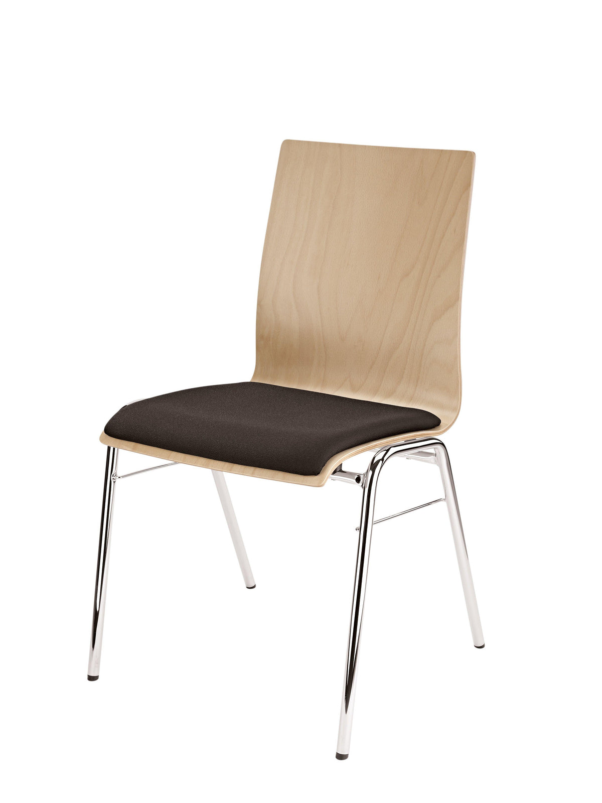 K&M 13410-NATURAL — Stackable Multipurpose Chair with Seat Cushion - Natural — product view
