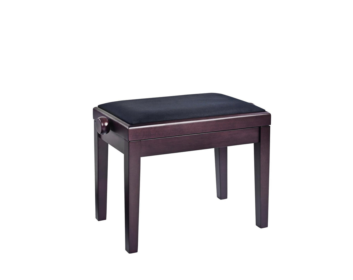 K&M 13928-ROSEWOOD — Matte Rosewood Piano Bench with Black Velour Seat — product view