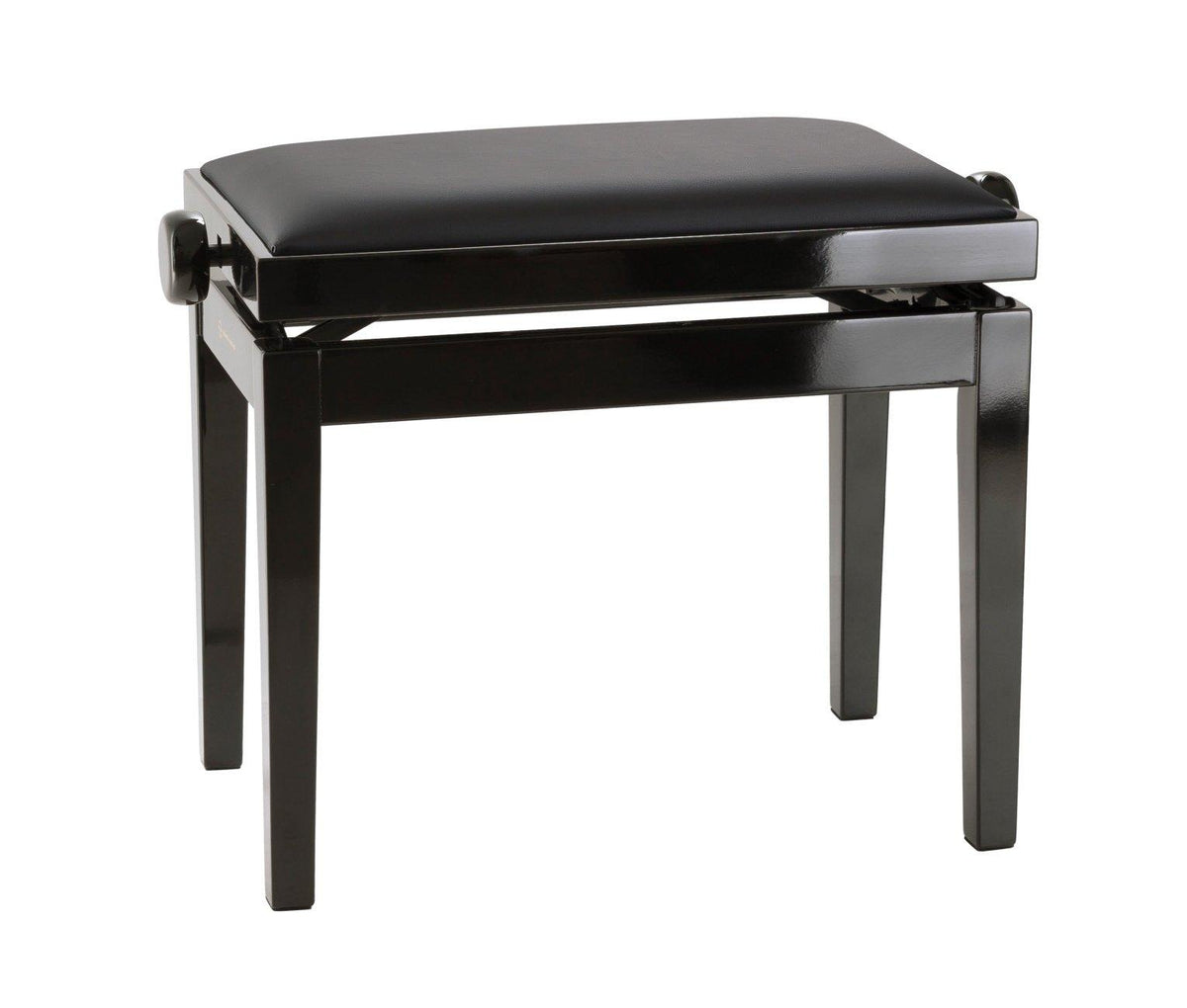 K&M 13971-BLACK — Gloss Black Piano Bench with Black Leatherette Seat — product view