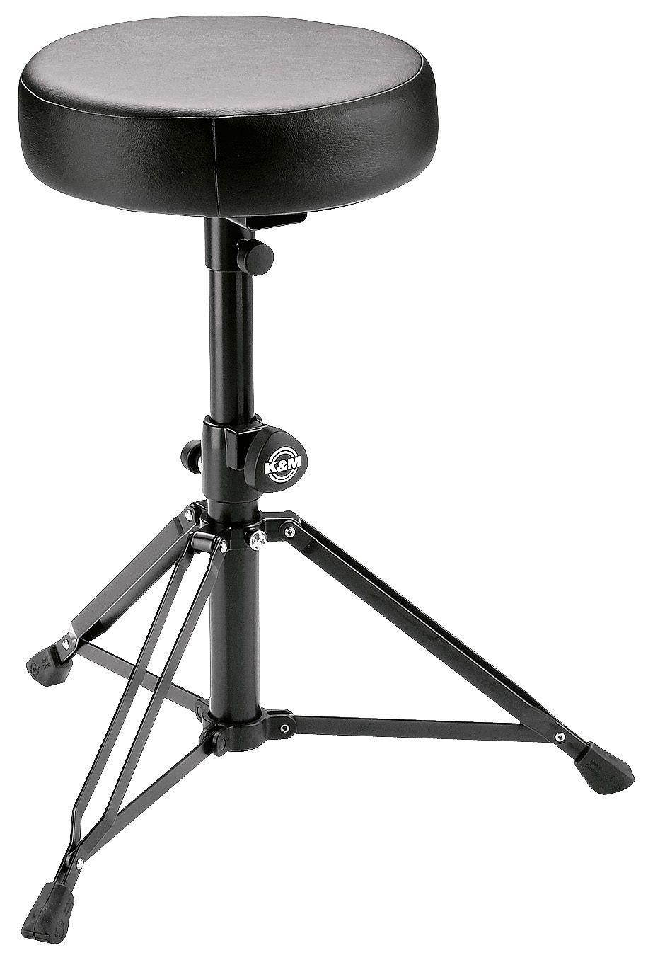 K&M 14015-BLACK — Double-Braced Drum Throne with Leatherette Seat - Black — product view