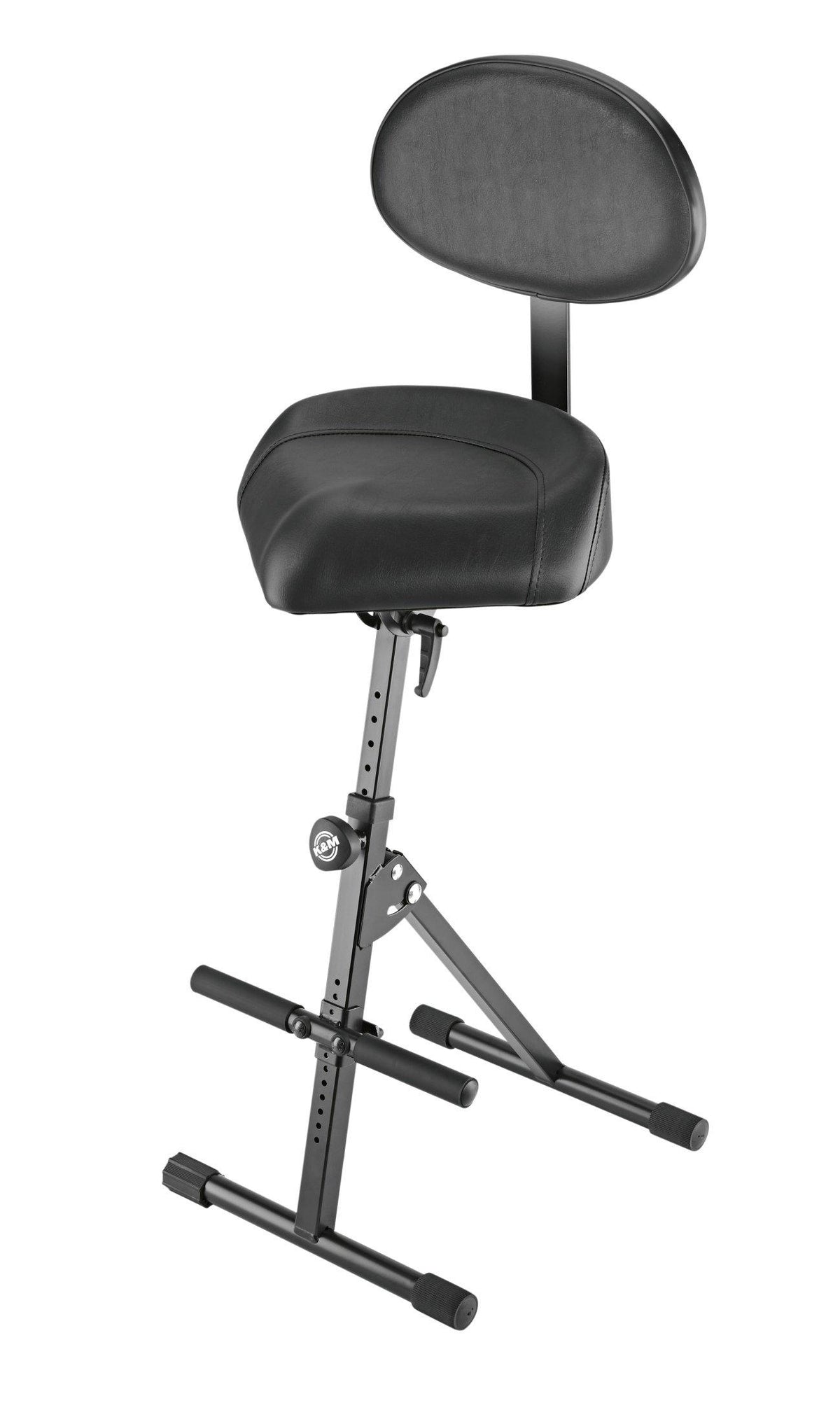 K&M 14050-BLACK — Folding Adjustable Stool with Black Leatherette Seat — product view