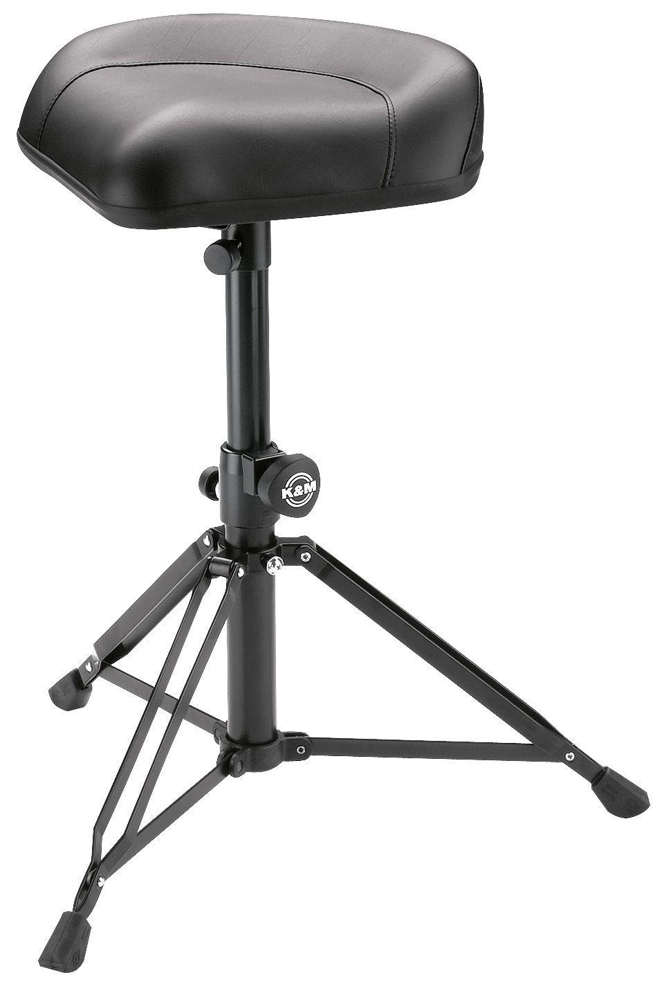 K&M 14055-BLACK — Ergonomic Drum Throne with Leatherette Seat — product view