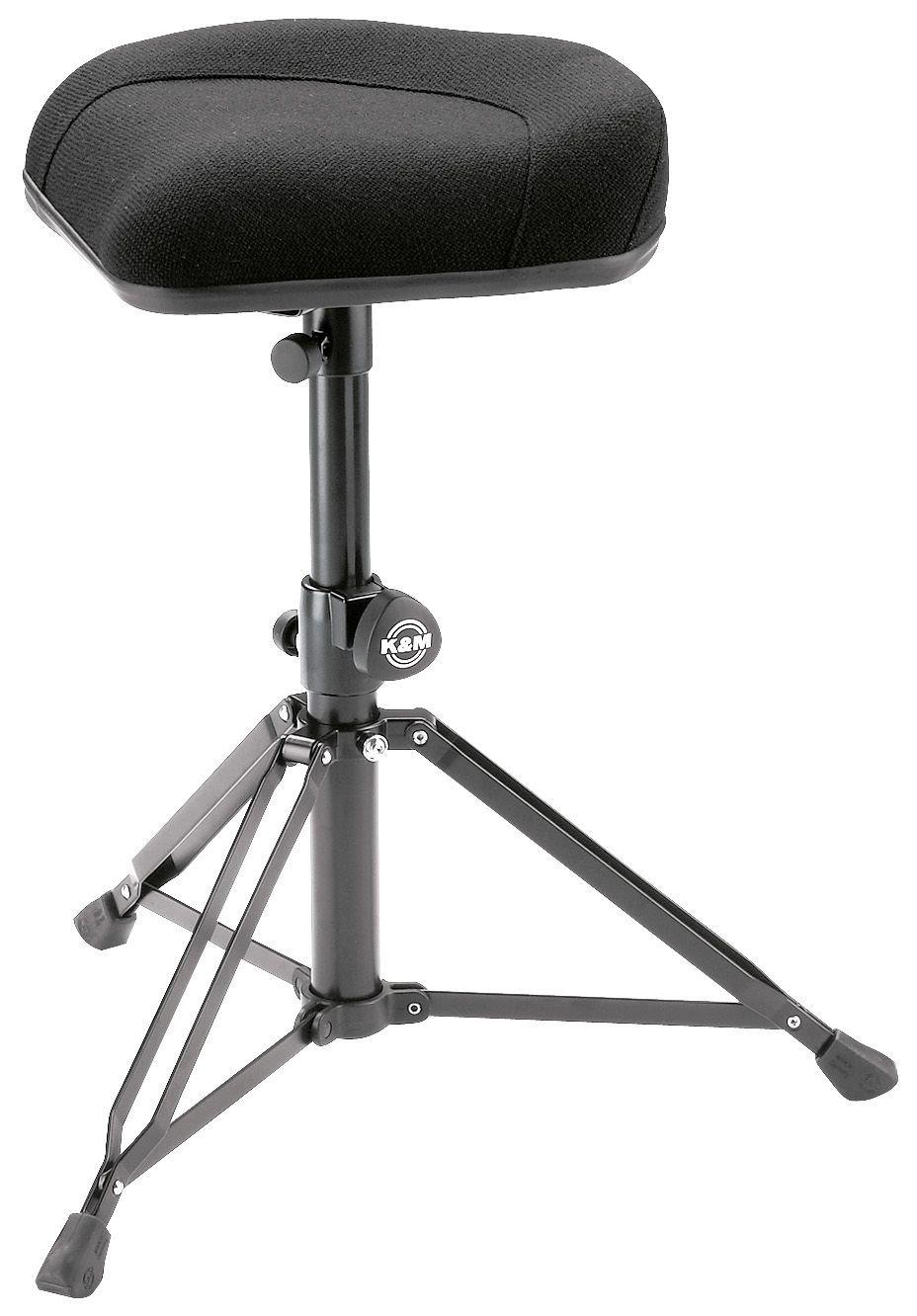 K&M 14056-BLACK — Ergonomic Drum Throne with Black Fabric Seat — product view
