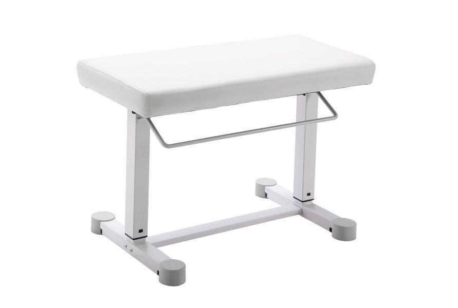 K&M 14080-WHITE — Pneumatic Piano Bench with Leatherette Seat - White — product view