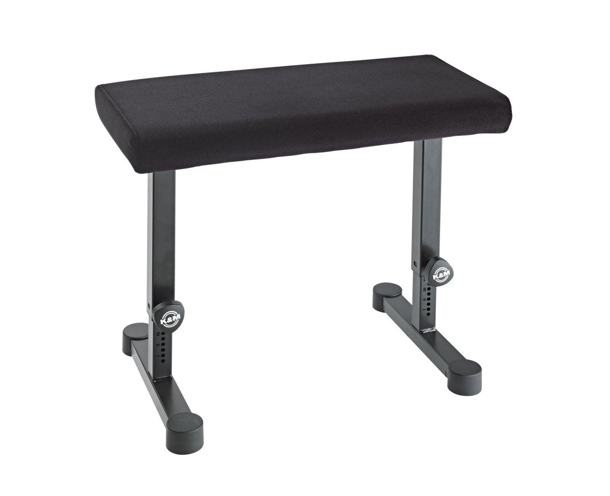 K&M 14086-BLACK — Piano Bench with Engraved Scale & Fabric Seat - Black — product view