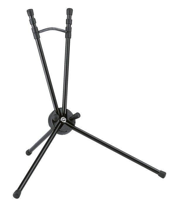 K&M 14350-BLACK — Folding Tenor Saxophone Stand w/Velour Carry Bag - H420mm — product view