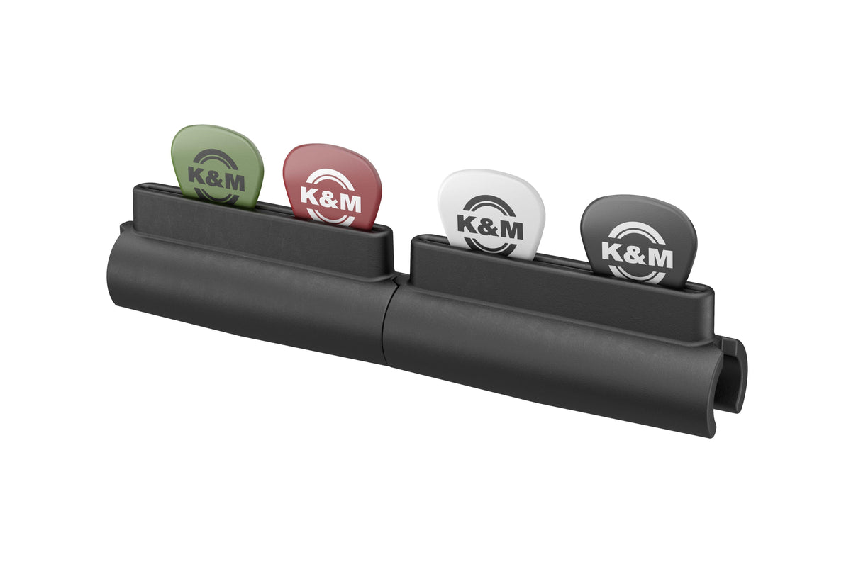 K&M 14510-BLACK — 6-Pick Holder with 4 Picks - H:595-1015mm - 50kg Rated — product view