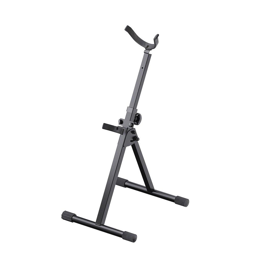 K&M 14960-BLACK — Folding Bass Saxophone Stand - H:630-890mm - Black — product view