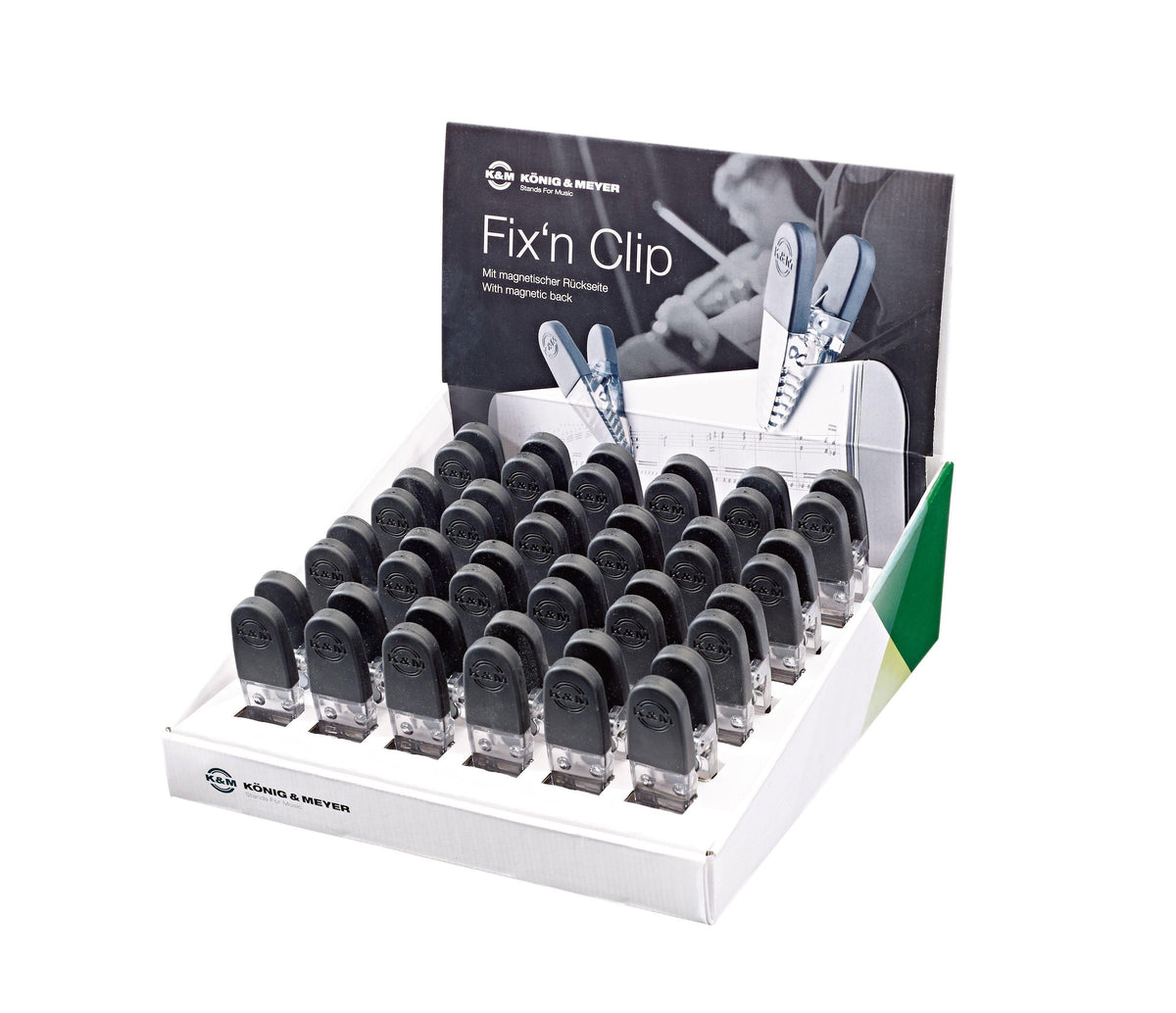 K&M 16055-BLACK — 24 x Magnetic Sheet Music Clips - Black — product view