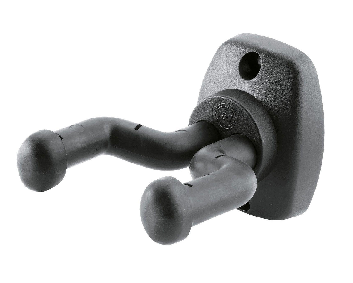 K&M 16250-BLACK — Guitar Wall Mount Hook - Front Facing Yoke - Black — product view