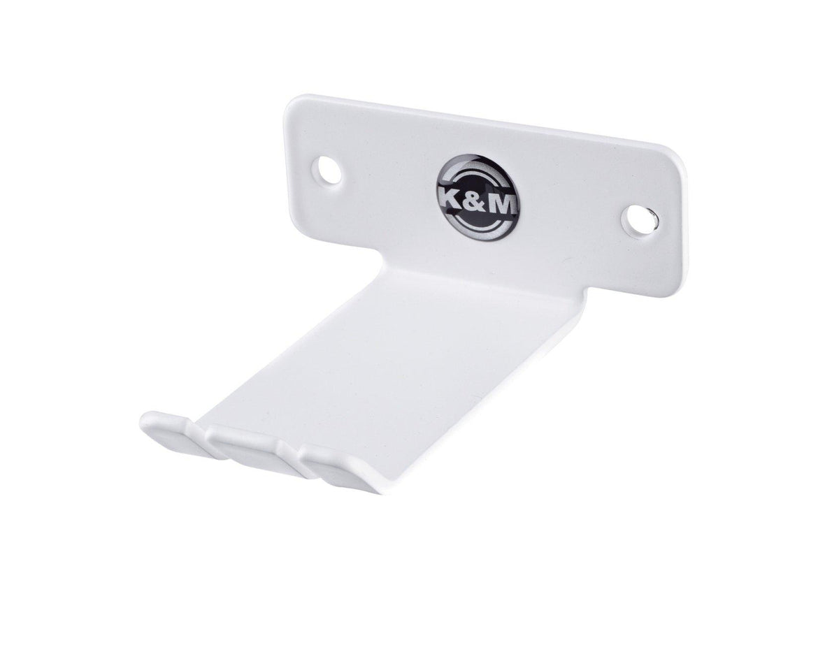 K&M 16311-WHITE — Headphone Wall Mount Holder with In-Ear Monitor Slots — product view