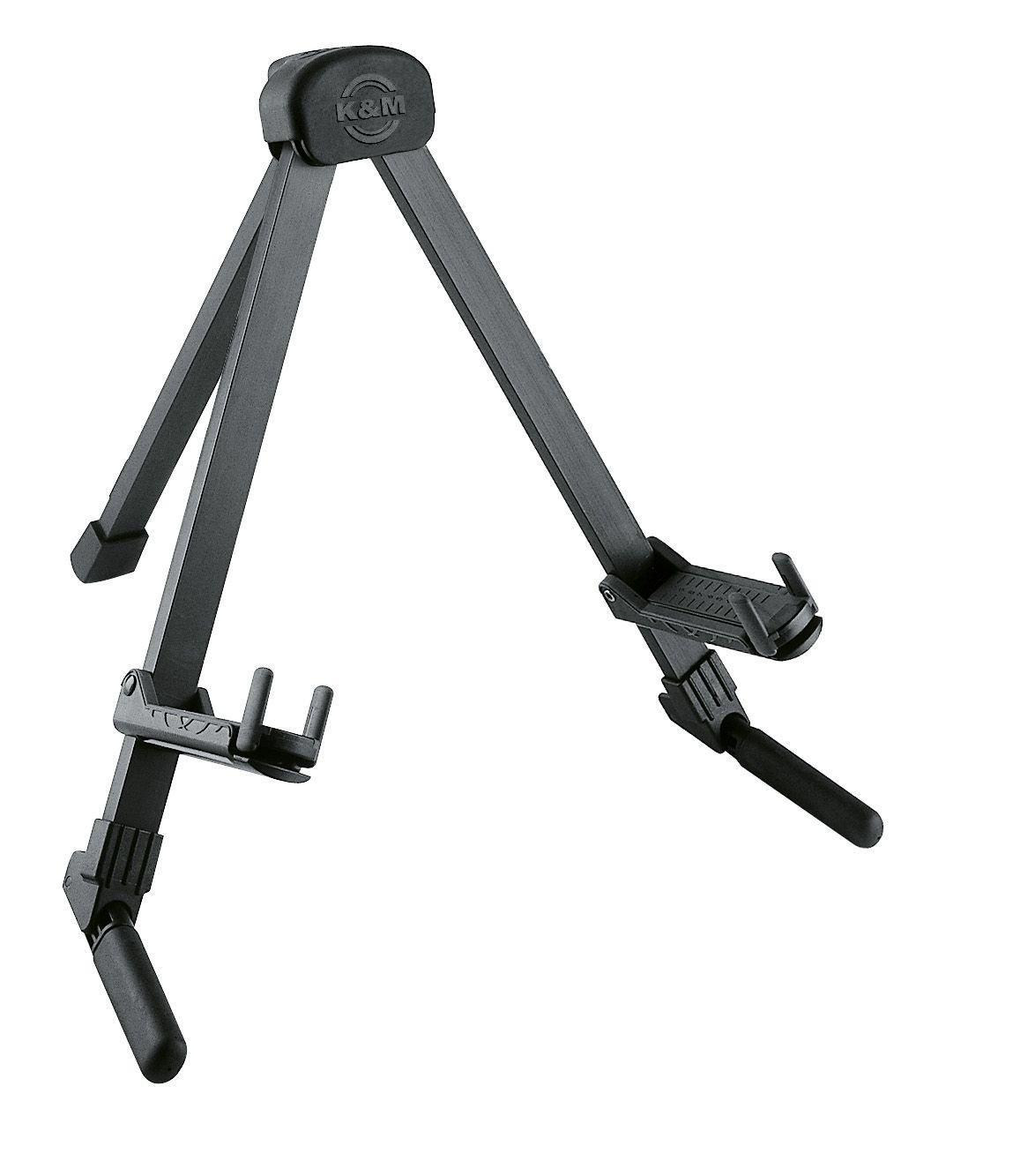 K&M 17550-BLACK — Folding Travel Guitar Stand for Acoustic/Electric Guitars — product view