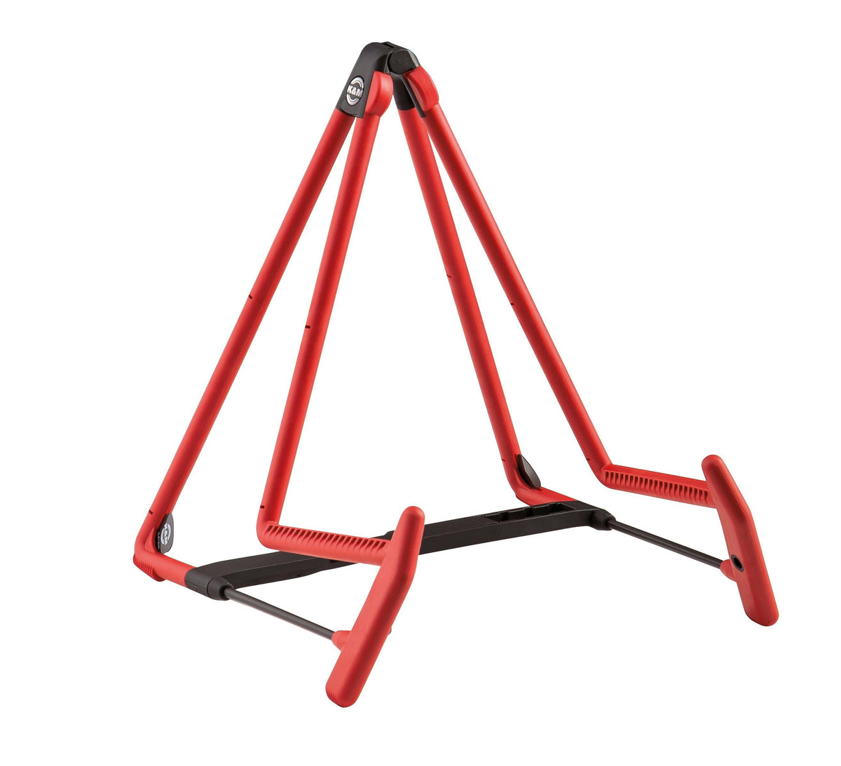 K&M 17580-RED — Heli Acoustic Guitar Stand with Adjustable Crossbar — product view