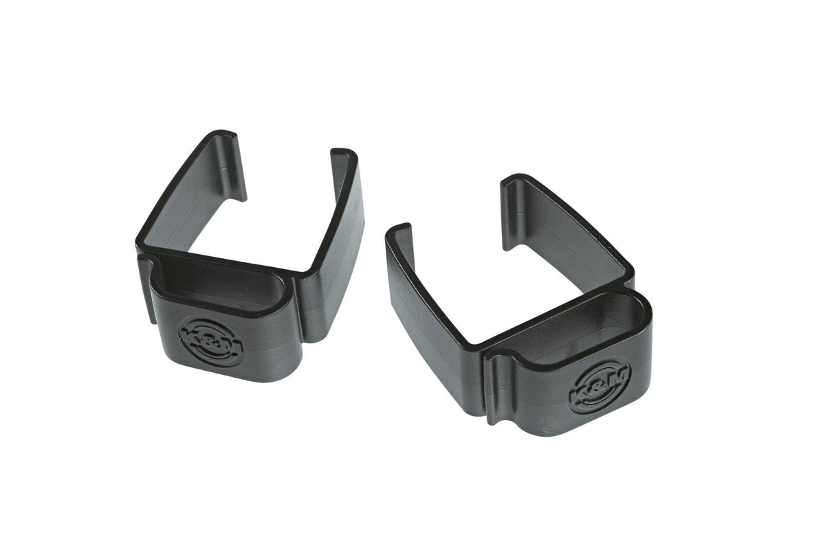 K&M 18809-BLACK — 2 x Cable Clamps for Omega Stands - Black — product view