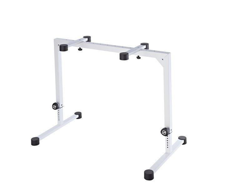 K&M 18810-WHITE — Omega Keyboard Stand with Fold Flat Design - H:600-1020mm — product view