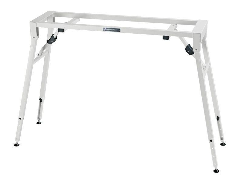 K&M 18953-WHITE — Table-Style Stage Piano Stand - H:600-1000mm - 80kg Rated — product view