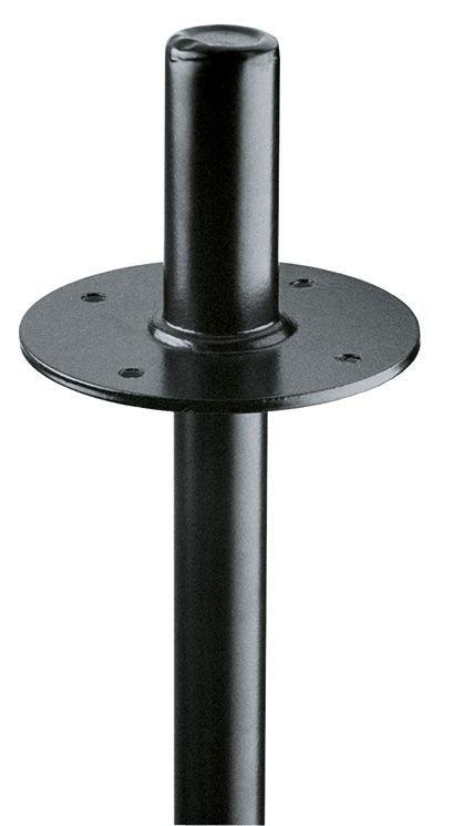 K&M 19665-BLACK — Steel Flange Adapter with 25mm Tube for 21420 - Black — product view