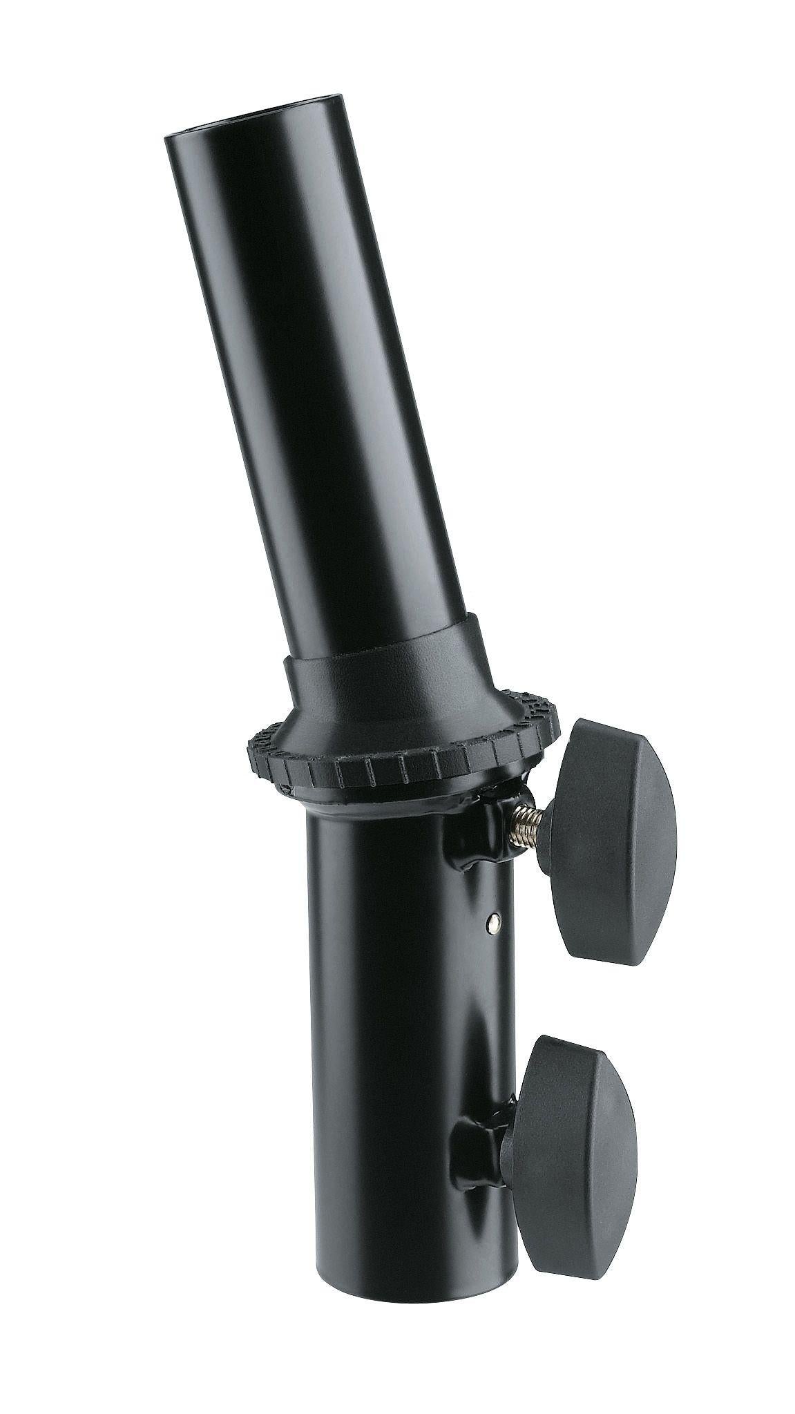 K&M 19670-BLACK — Speaker Adapter with 15° Tilt - H:230mm - 25kg Rated — product view