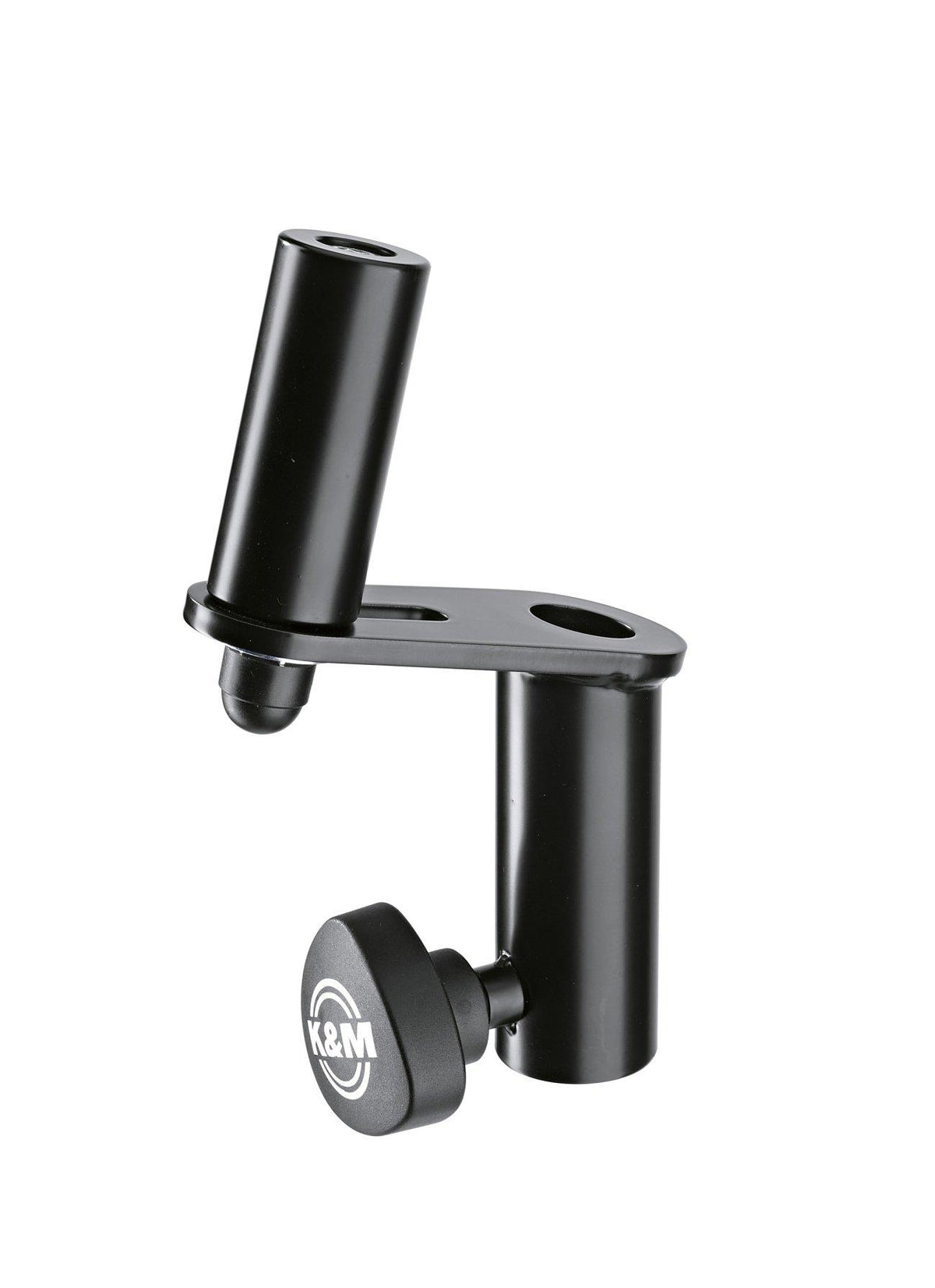 K&M 19671-BLACK — Speaker Adapter with 15° Tilt - H:205mm - 25kg Rated — product view