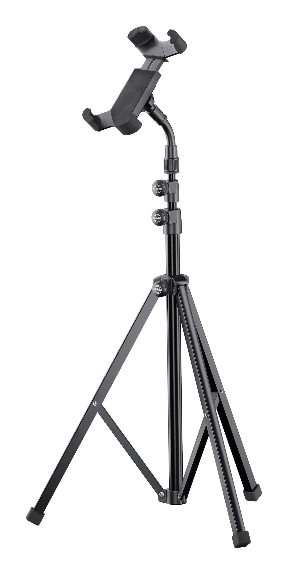 K&M 19759-BLACK — Folding Smartphone Tripod - H:600-1400mm - Black — product view