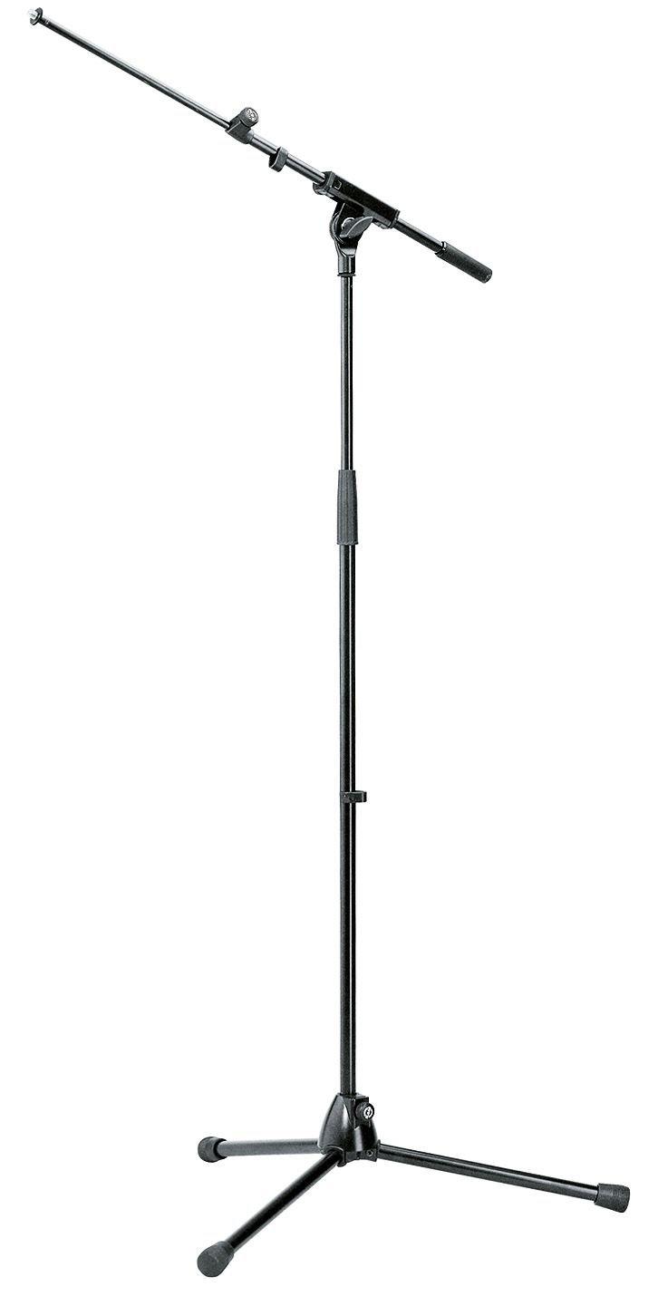 K&M 210/8-BLACK — Folding Microphone Tripod with Telescopic Boom Arm — product view