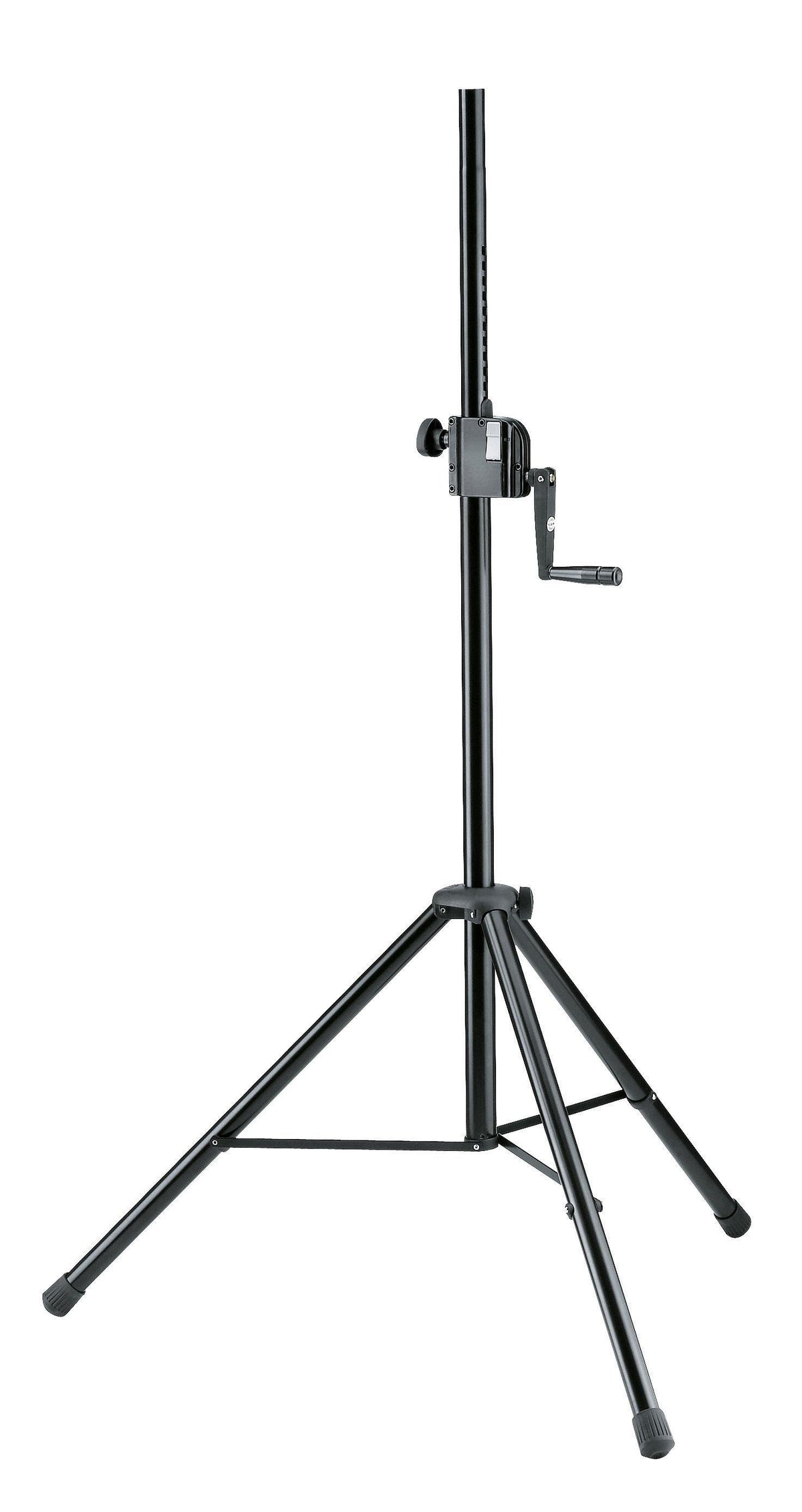 K&M 21302-BLACK — Folding Speaker Tripod with Hand Crank - M10 Thread — product view