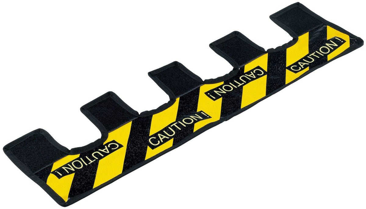 K&M 21402-BLACK — Nylon Reflective CAUTION Warning Strip with Velcro — product view
