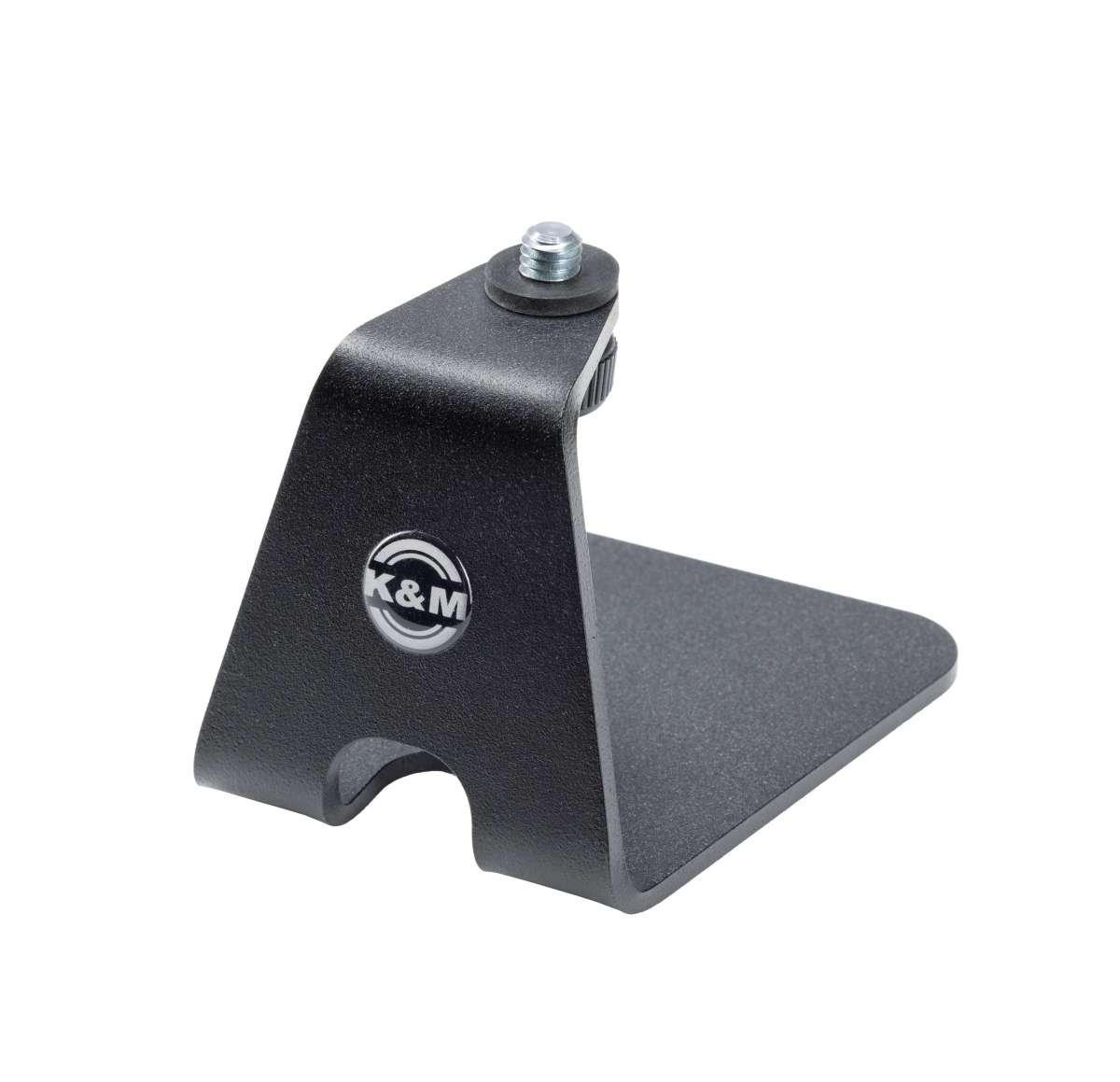 K&M 23240-BLACK — Tabletop Microphone Stand with Flat Base - 5/8 - H:76mm — product view