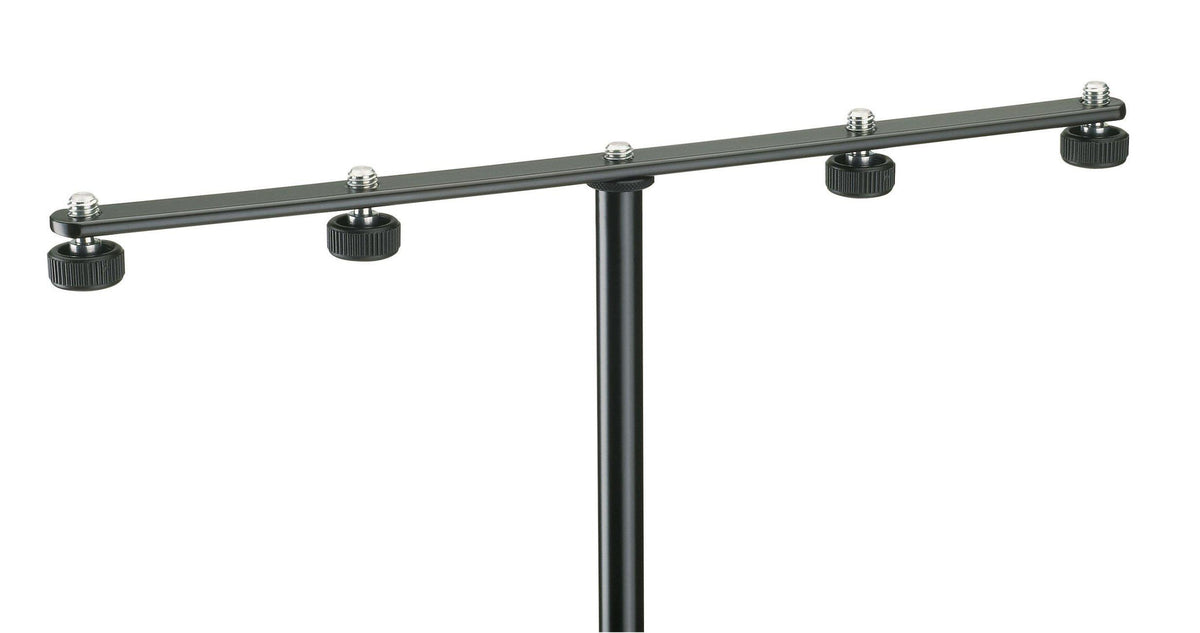 K&M 236-BLACK — 365mm Steel Microphone Bar 4 Knurled Screw & 5/8 Thread — product view