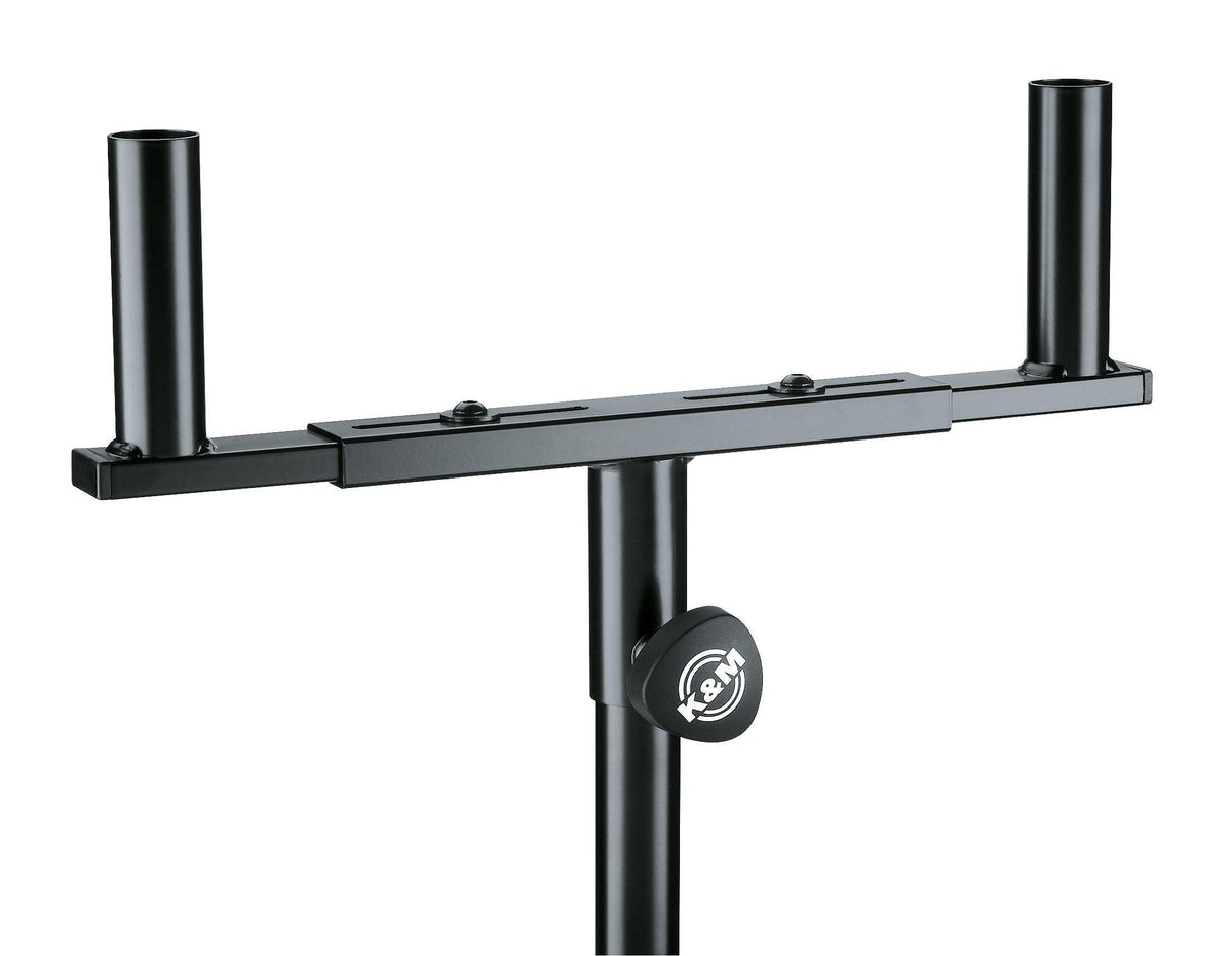 K&M 24105-BLACK — Speaker Mounting Fork for 2 Speakers with 35mm Tubes — product view