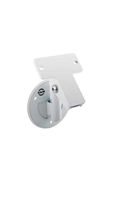 K&M 24161-WHITE — Speaker Wall Mount with 45° Tilt - 15kg Rated - White — product view