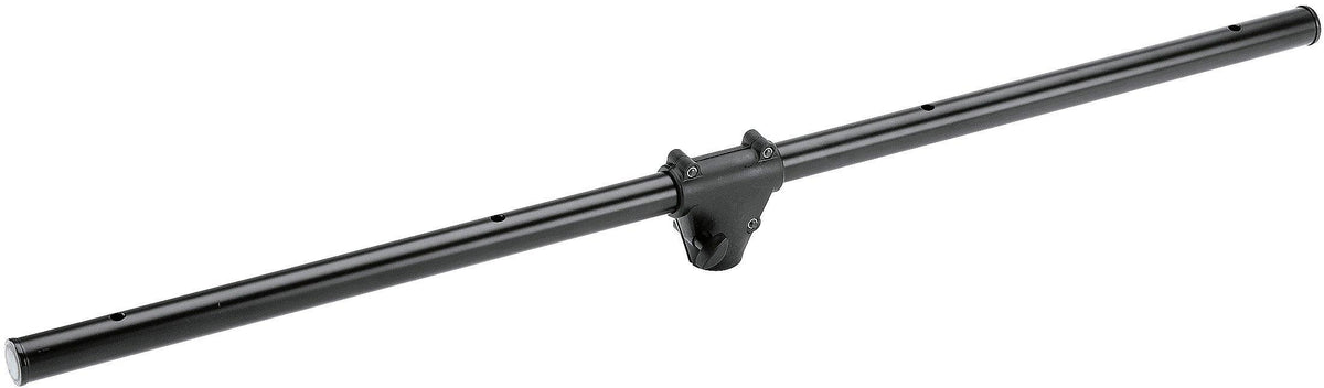 K&M 24622-BLACK — 1230mm Aluminum 8-Spotlight Crossbar with 35mm Tubes — product view