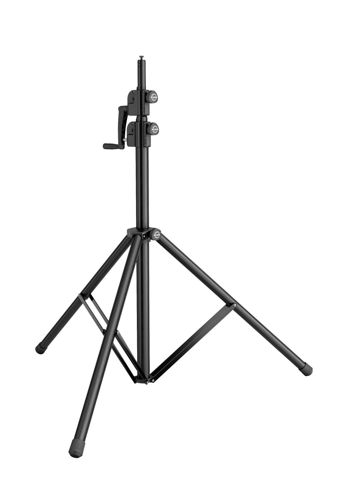 K&M 24730-BLACK — Aluminum Speaker Tripod with Crank - H:1405-3000mm — product view