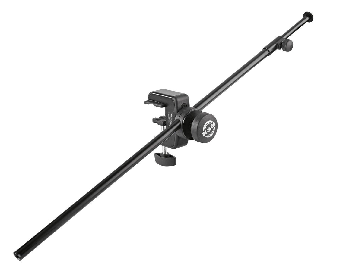 K&M 258-BLACK — Table Microphone Clamp with Extension Tube - Black — product view