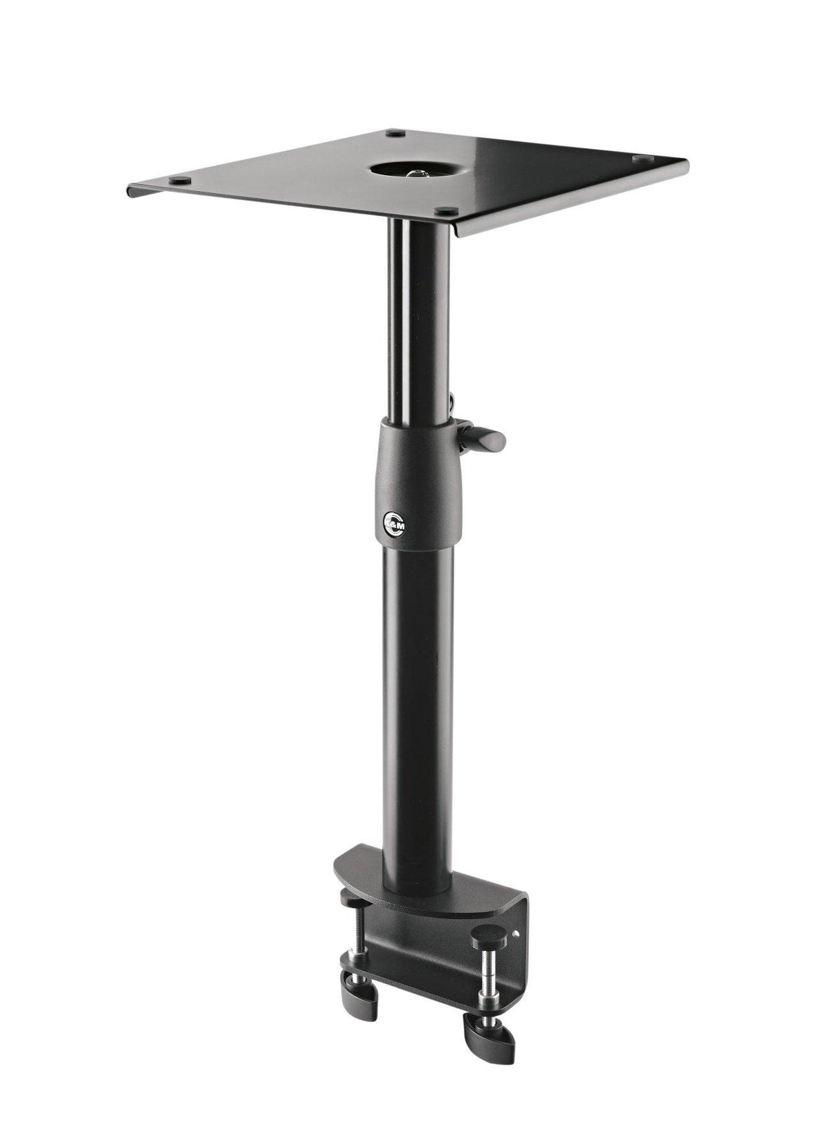 K&M 26777-BLACK — Tabletop Monitor Stand with Clamp - H:335-485mm — product view