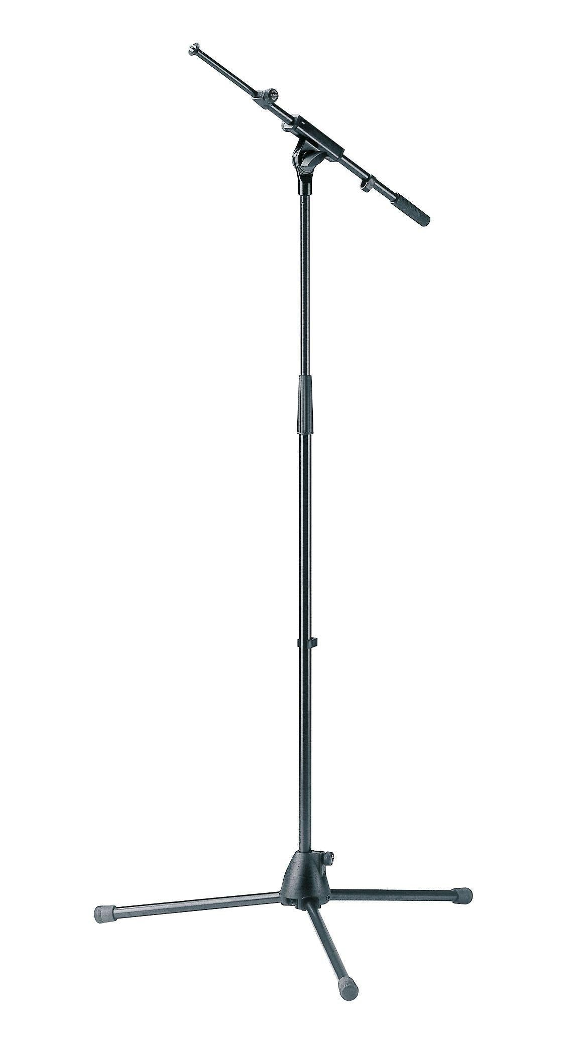 K&M 27195-BLACK — Microphone Tripod w/2-Pc Boom - H:900-1600mm - Black — product view