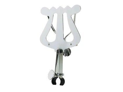 K&M 37501-CHROME — Trumpet Lyre with Clamp - 140 x 85mm - Chrome — product view