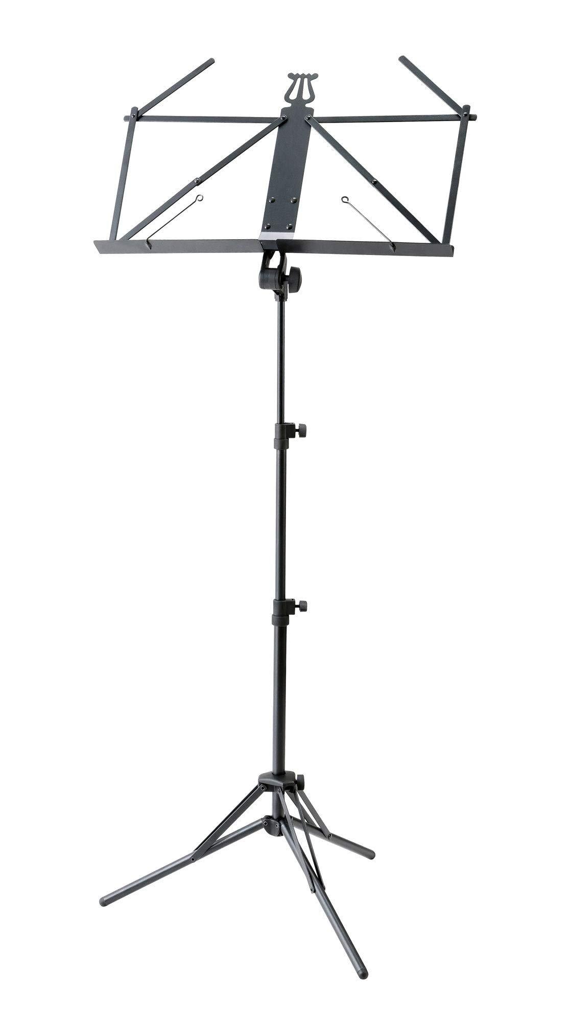 K&M 37855-BLACK — Aluminum Music Tripod with Carrying Bag - Black — product view