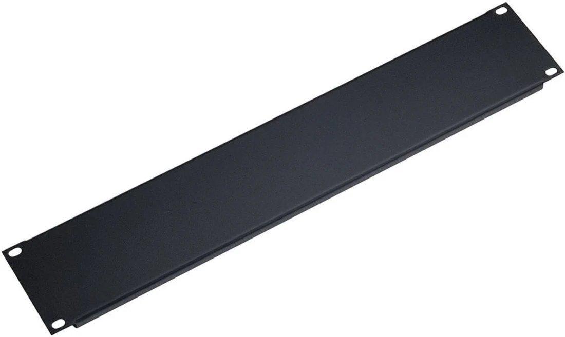 K&M 49413-BLACK — 3U Flanged Steel Rack Panel - Black — product view