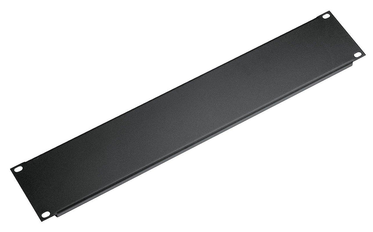 K&M 49422-BLACK — 2U Flanged Aluminum Panel - Black — product view