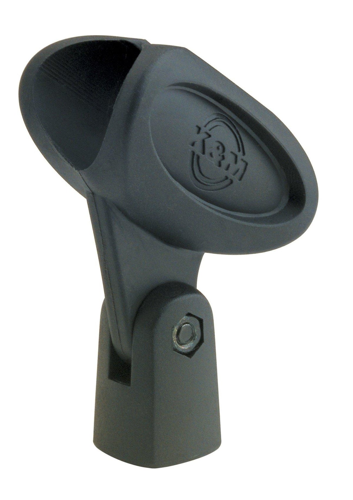K&M 85050-BLACK — 22-28mm Microphone Clip for Handheld Microphones — product view