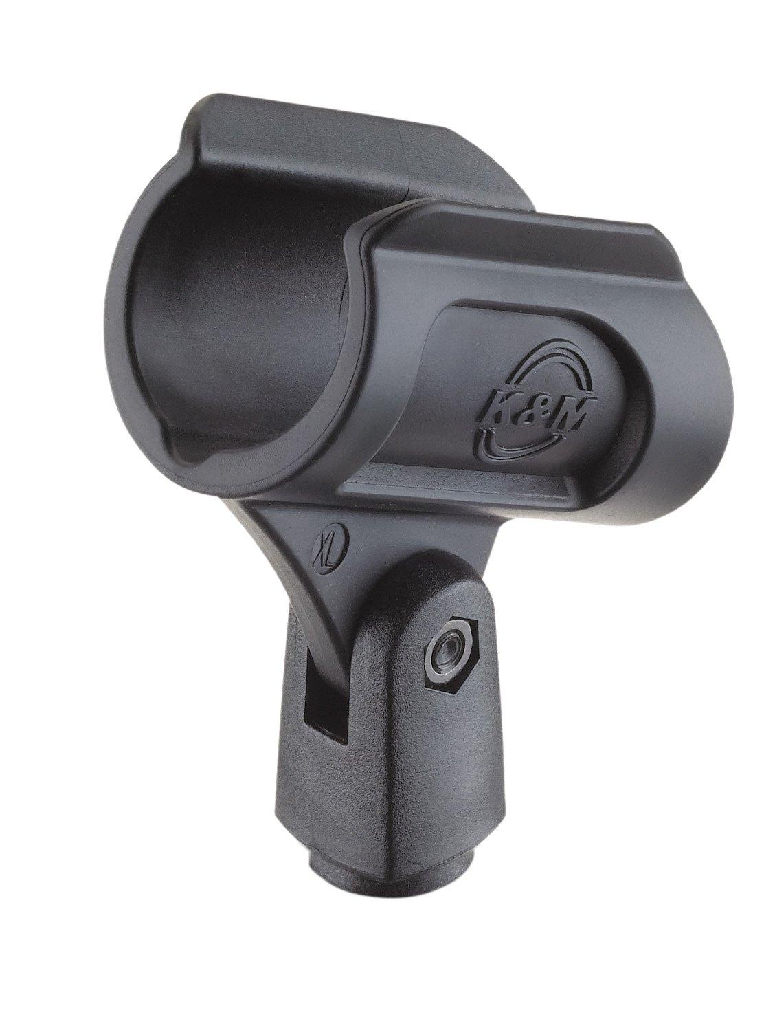 K&M 85070-BLACK — 34-40 mm Microphone Clip for Handheld Microphones — product view