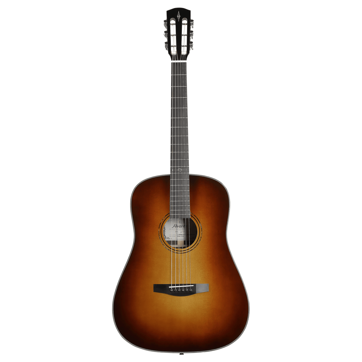 Alvarez LDR70E-HERRINGBON-SS — Dreadnought Round Herringbone with FlexiCase/Pickup - Sunset