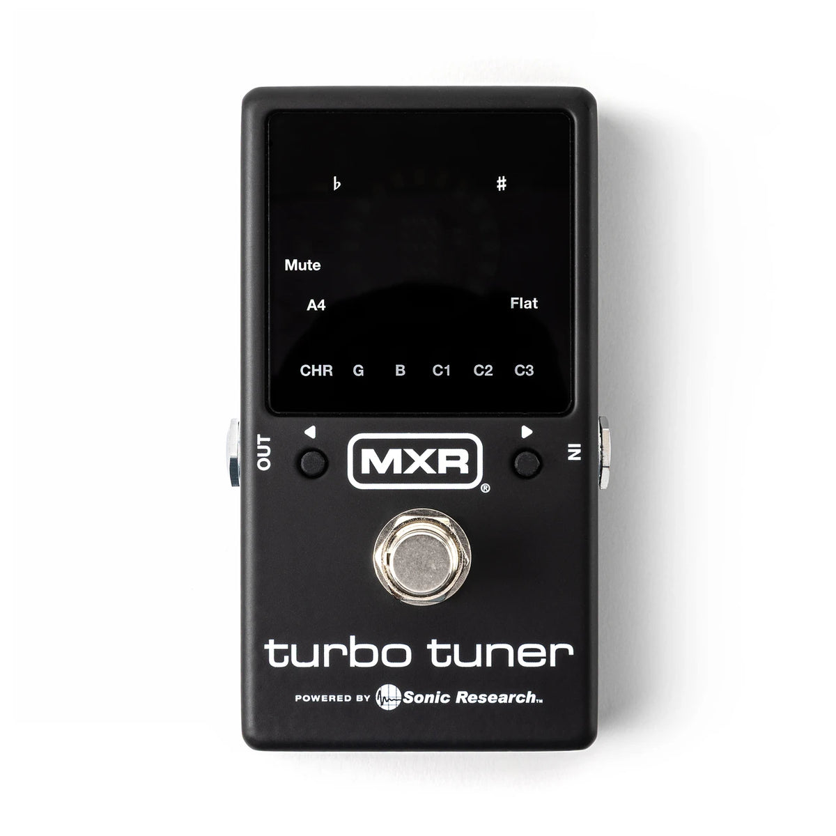 MXR M400 Turbo Tuner pedal with strobe display and footswitch