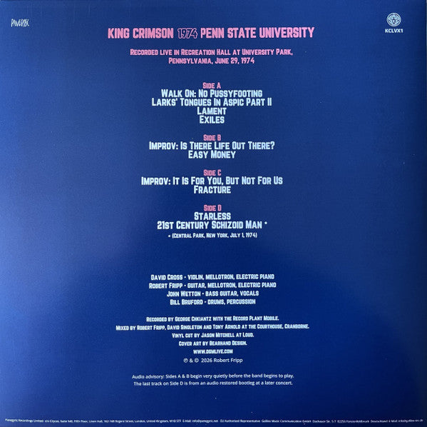 King Crimson - 2026RSD - 1974 Penn State University (2LP/200g)